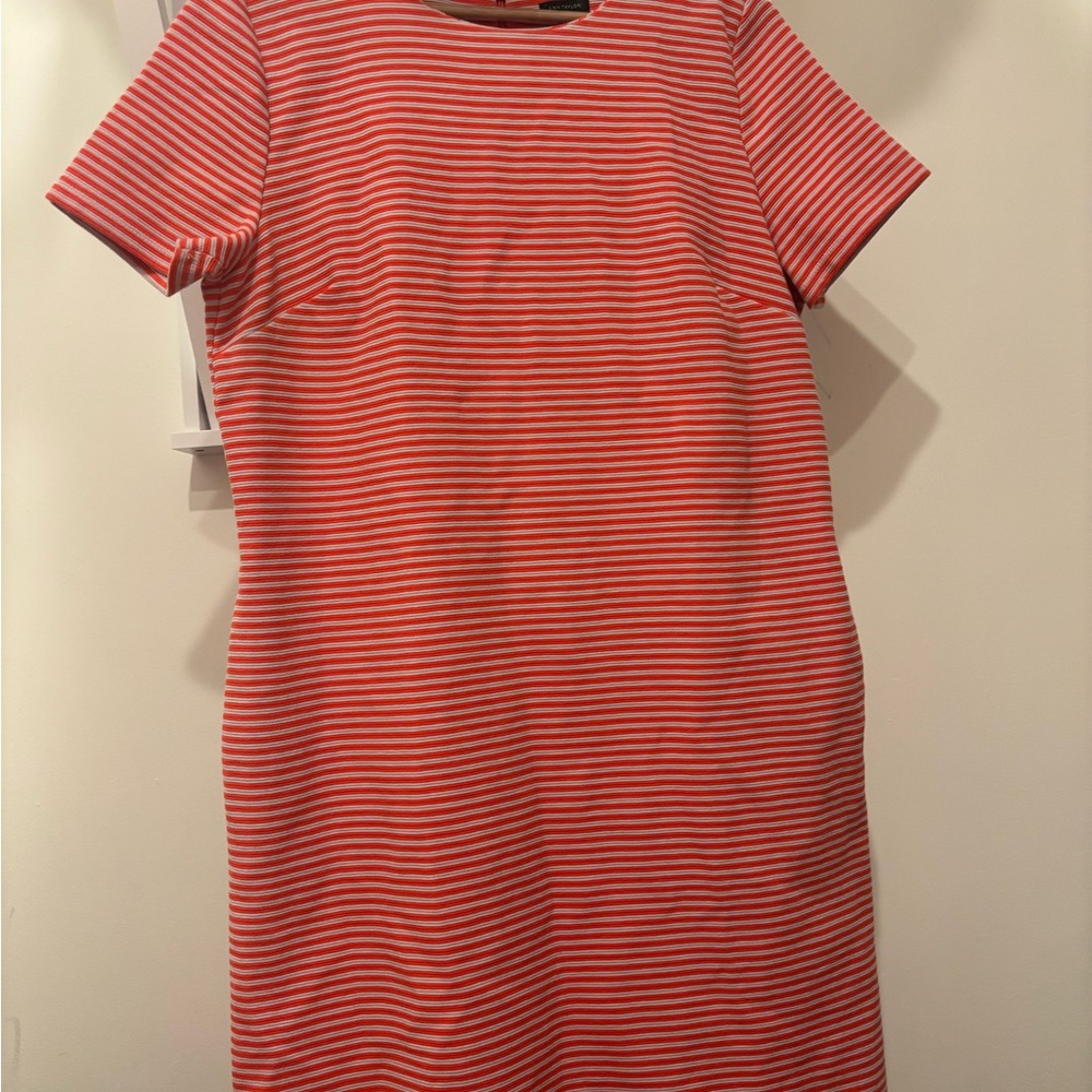 Ann Taylor Red and White Striped Dress